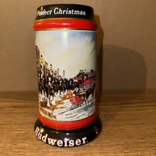 1992 Budweiser Beer Stein “A Perfect Christmas” Clydesdales Hitch Made in Brazil