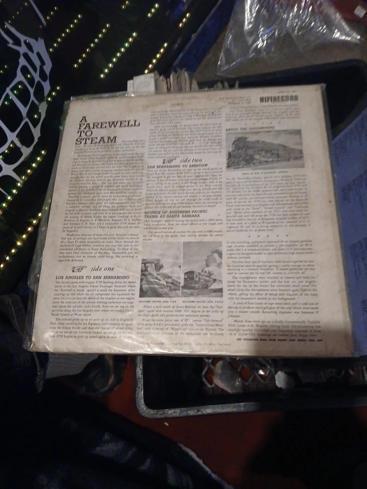 Steam Locomotive Rail Sounds Document of a Steamers Last Run LP Vinyl Record (P6 Foto 2 de 2