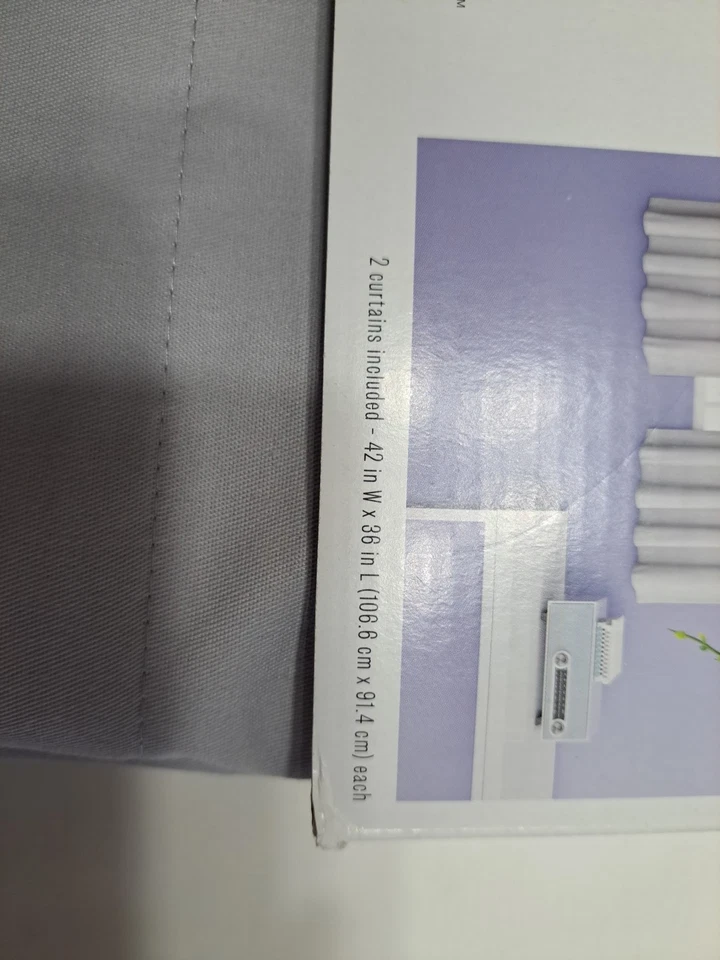 Light Filtering Gray Cafe Curtain Set Room Essentials 42" x 36" - Image 4 of 4