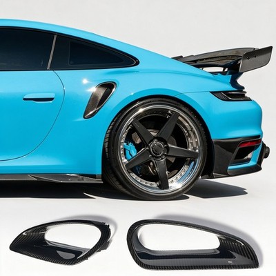 DRY Carbon Rear Side Fender Air Vent Cover Trim For Porsche 911 992 TURBO 2020UP