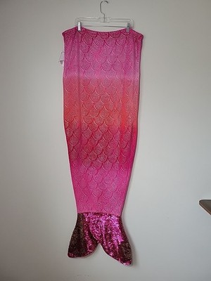 Snuggie Tails Mermaid Blanket Pink Gold Glitter Sequin Tail Fantasy Play Cozy