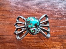 Native American Navajo Turkusowy srebrny mankiet bransoletka SHUSH BEAR RZADKA