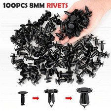 100pcs 8mm Bumper Clips Auto Car Hole Retainer Rivets Fastener Fender Push Pin