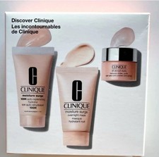 CLINIQUE Discover Clinique 3 Piece Set Moisture Surge-Masque-All About Eyes NIB