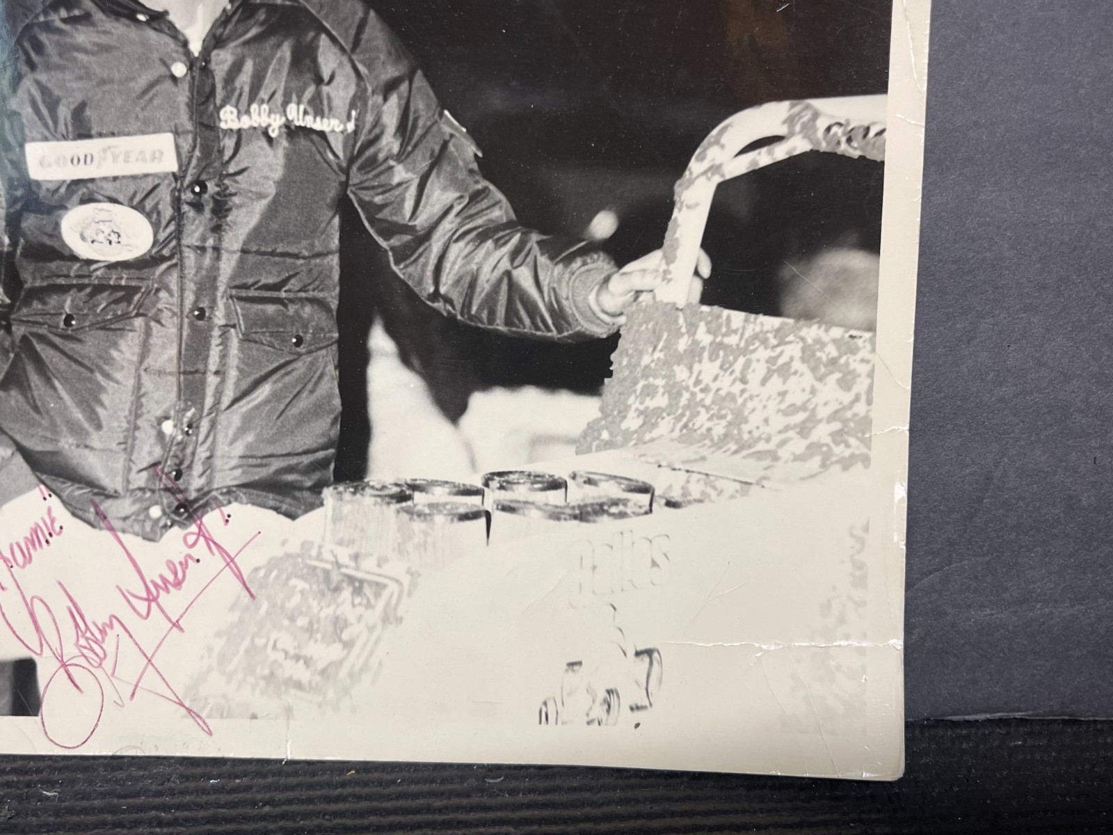 Vintage 70’s Original Signed 8x10 Sprint Race Car Photo Bobby Unser & Jr