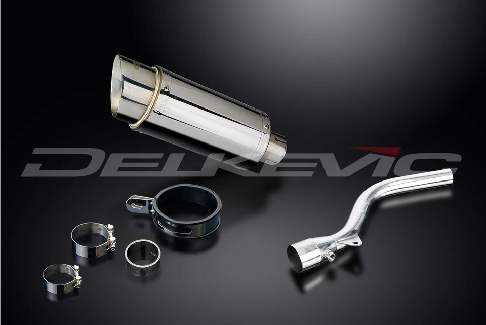 Delkevic 一脚蹬排气带 8 英寸圆形不锈钢消声器适用于 KLX300 — 第 3/4 张图片