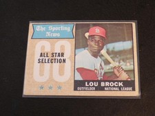 1968 Topps #372 LOU BROCK card! CARDINALS! HOF!