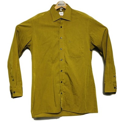 OLYMP LUXOR Mens Mustard Green L/S Ctn Btn Down w/ Pocket Size 16/41