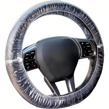 Universal Fit 100PCS Clear PE Plastic Disposable Steering Wheel Cover Protectors