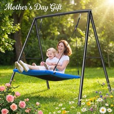 Hapfan 440lb Heavy Duty Metal Swing Set for Backyard with 60" Platform Swing