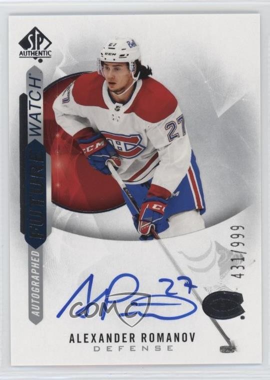 2020-21 SP Authentic Auto Future Watch 431/999 Alexander Romanov #206 Auto 0z0g