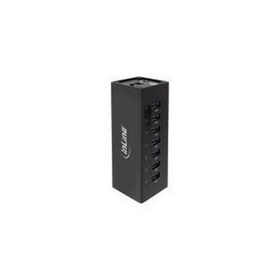 USB 3.0 Hub - 7 Port - Aluminiumgehäuse - Schwarz - mit 25A Netzteil