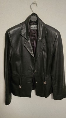 Versace Classic V2 Lederjacke / Ledermantel   Vintage   Schwarz Gr. L   Original