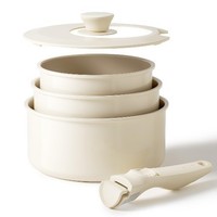 Topfset Mit Abnehmbaren Griffen, Antihaft-Keramiktopfset 16/18/20 Cm, 3-In-1...