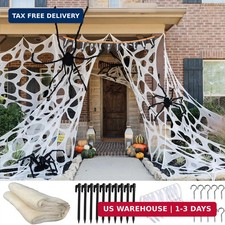 Beef Netting 2lb Giant Spider Web, Outdoor Halloween Decorations 950sqft
