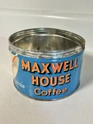 Vintage 1950s Maxwell Coffee Tin Can 1lb Blue Drip Grind WITHOUT Lid Advertising