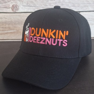 Funny Coffee Embroidered Hats   Dunkin Deez-Nuts Parody Snapback Caps