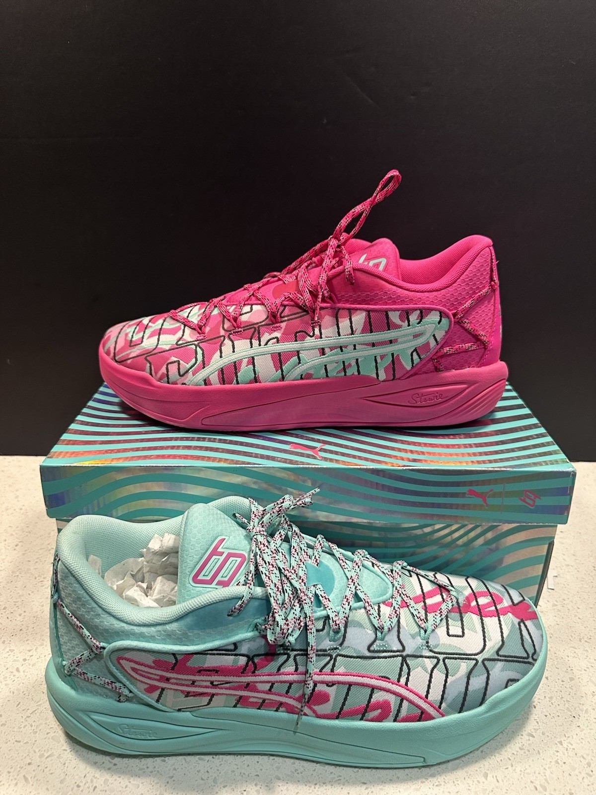 Size 13 PUMA Stewie 4 Timeless Basketball Green Sneakers Athletic Shoes 31134701