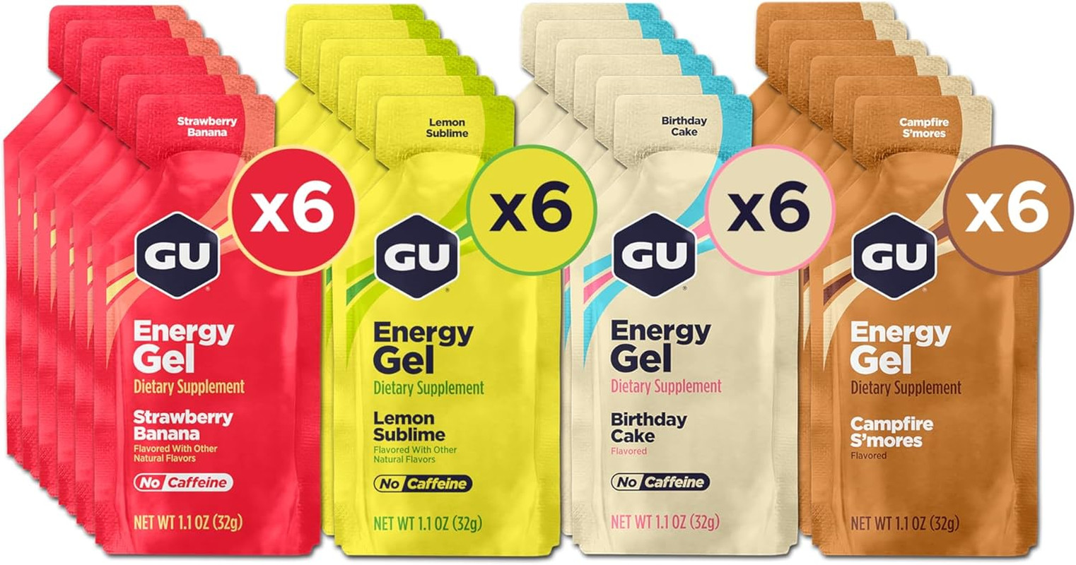 GU Energy Original Sports Nutrition Energy Gels, 24-Count, Vegan, Gluten-Free, K