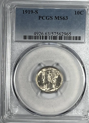 1919-S Mercury Dime : PCGS MS63