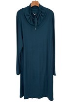 Talbots Teal Cowl Neck Dress size XL soft jersey knit new $79