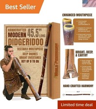 Hand-Fired Lightweight Didgeridoo Ideal for Beginners, Key of D with Beeswax