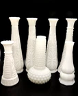 New Listing7 Vintage Milk Glass Vase Lot Stars & Bars Hobnail Starburst Wedding Cottagecore