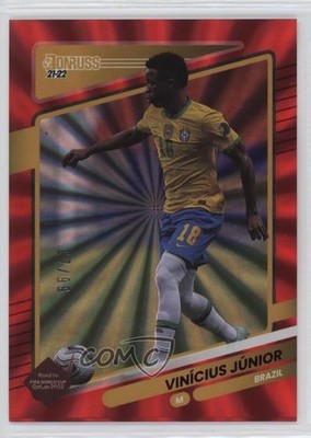 2021-22 Panini Donruss Road to Qatar Holo Red Laser 7/99 Vinicius Junior Jr 13m8