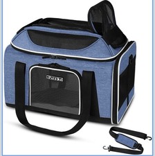 Petskd Top-Expandable Pet Carrier 18x13x9.5 In, Airline Approved Blue OpenBox