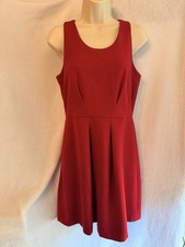 Loft By Ann Taylor Women’s 4 Cherry Red Sleeveless Scoop Neck Flare Dress. CL