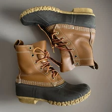 VINTAGE L.L Bean Duck Boots Women's Size 7 Lace Up Brown Hunting Rain