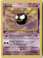 Gastly 33/62 Fossil 1st Edition Uncommon Pokemon Card