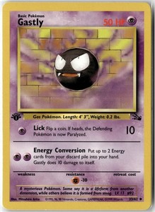 Gastly 33/62 Fossil 1st Edition Uncommon Pokemon Card