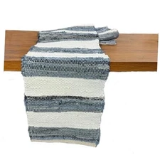  Chindi Table Runner Boho with Tassels 72 13x72 Inch Blue & White-table Runner