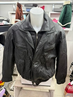 CANDA men's black leather jacket size 54 cod. AM545