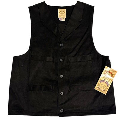 NWT Wahmaker Old West Brushed Denim Vest Black Medium