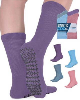 Doctor's Select Diabetic Socks for Medium, Light Blue, Purple, Pink 