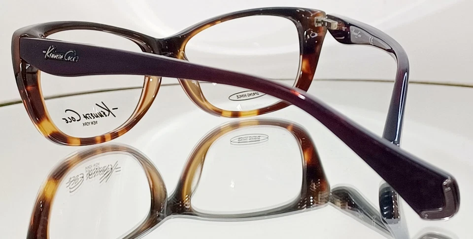 KENNETH COLE NEW YORK KC202 050 Anteojos Marrón/Tortuga Nuevo Plástico 53-13-135 Foto 4 de 4