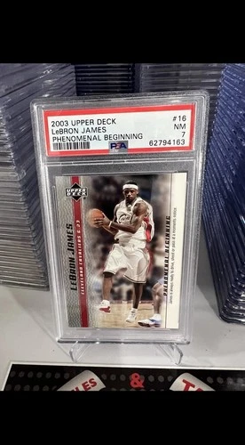ROOKIE CARD Lebron James 2003 Upper Deck Phenomenal Beginning #16 PSA 7