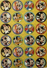 MICKEY  FRIENDS CIRCLE Stickers 24pc Disney  Cartoon  Goofy  Donald  Card Making  