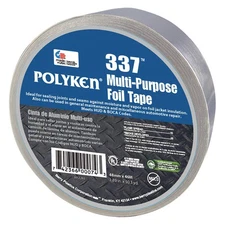 POLYKEN 337 Foil Tape,1 7/8 in x 50 1/4 yd,Aluminum 499L72