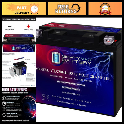 12V 20AH 310 CCA Rechargeable Maintenance-Free AGM Motorcycle Battery - High Rat