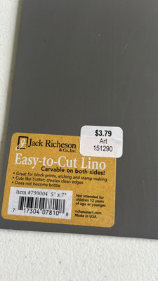 Richeson Easy To Cut Unmounted Linoleum 5X7'' Sheet
