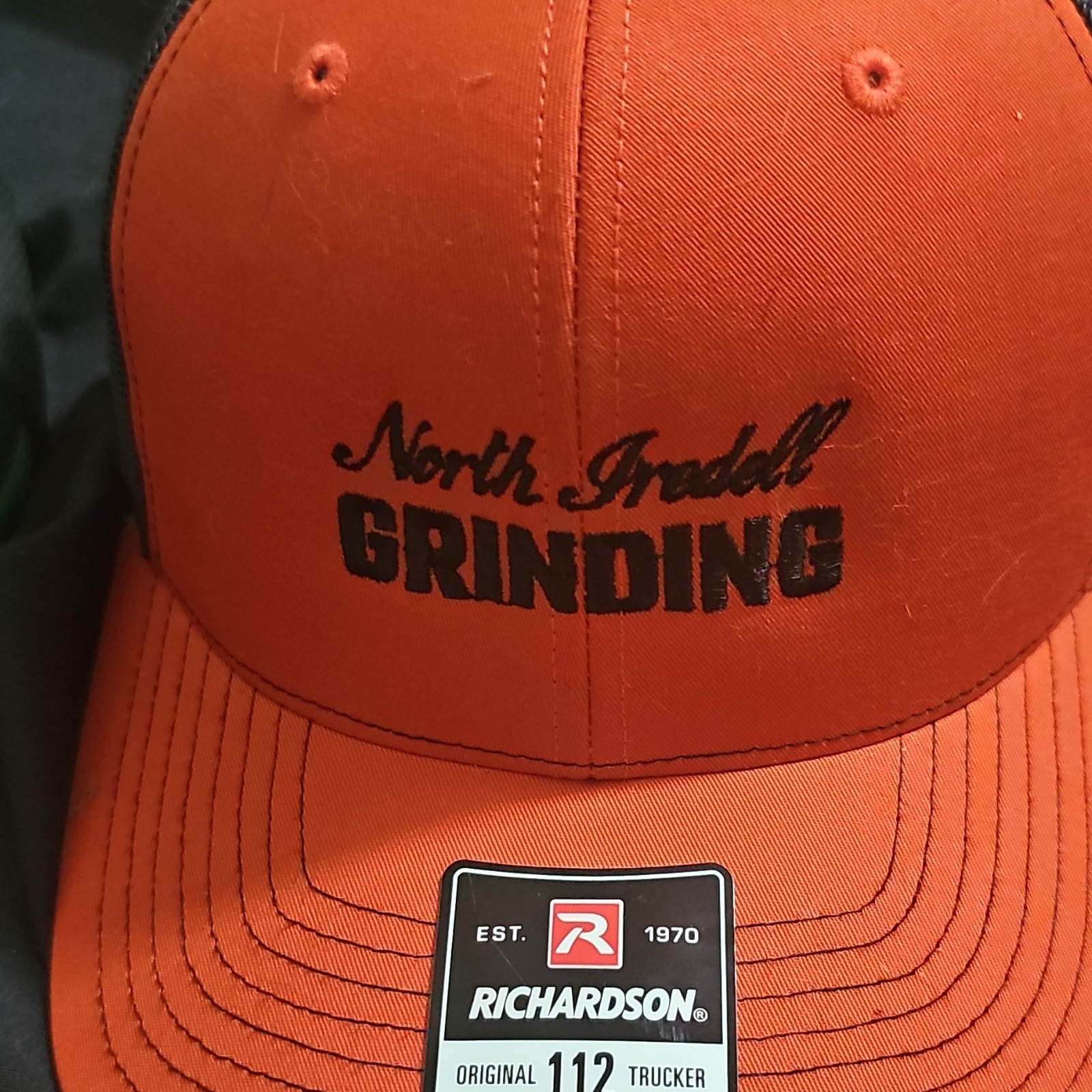 Richardson Men's Trucker Hat Mesh Back Adjustable Orange/Black Solid One Size