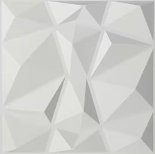Art3d 3D PVC Wall Panels Diamond Design 19.7  x19.7  White Decorative 12-Pack.