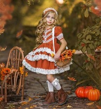 Dollcake Girl's Little Prayers Burnt Orange Dress Headband Size 12