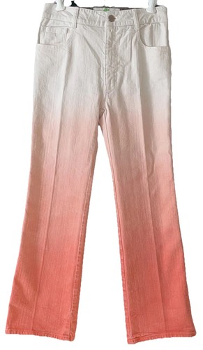 STELLA MCCARTNEY Made in Italy Ombré White Peach Kick Flare Jeans Size 25 SUMMER