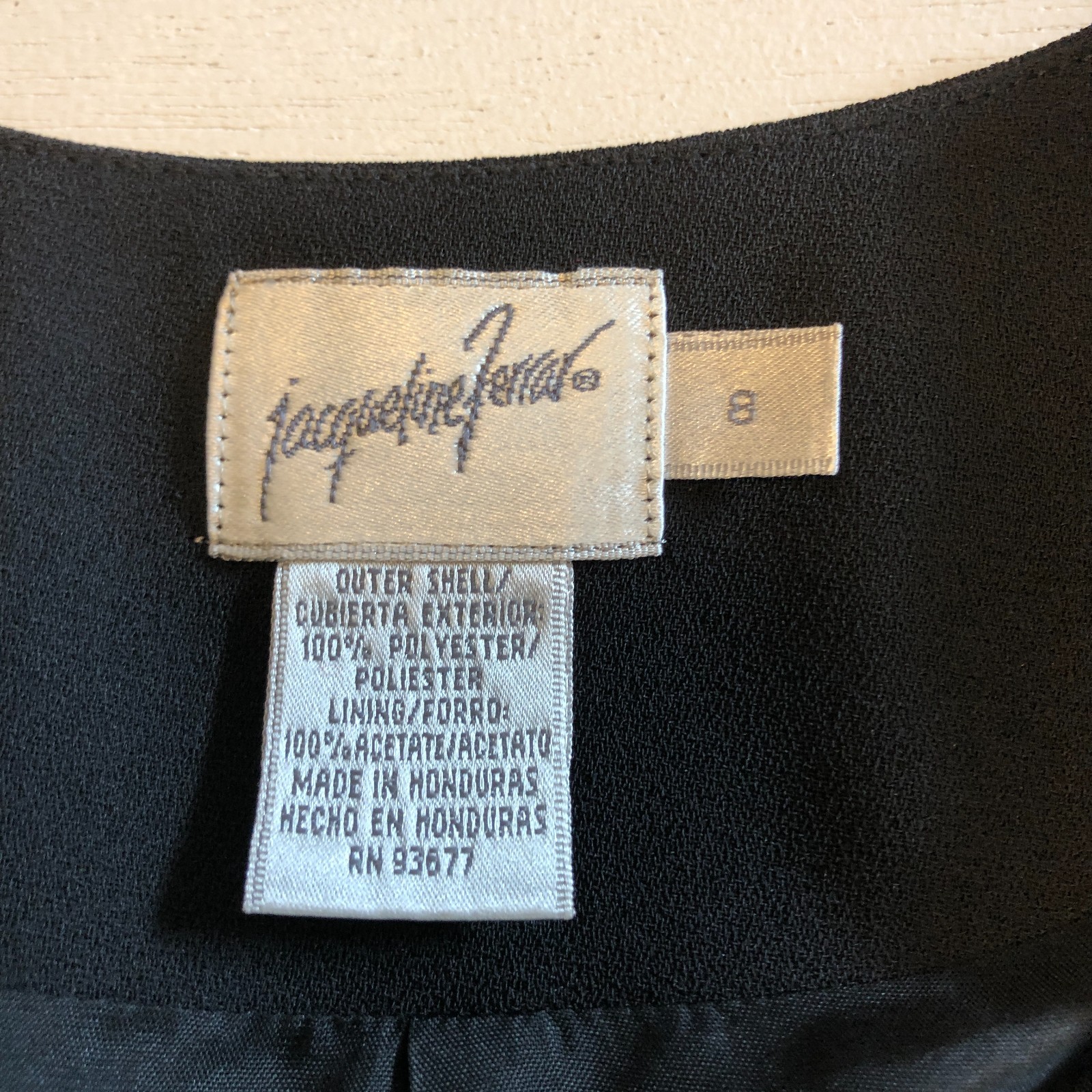 Jacqueline Ferrar Black Crepe Open Front Jacket Sz 8 NWT Crop Bolero Style Lined