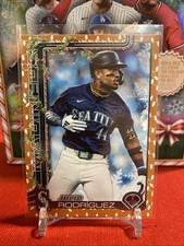 Julio Rodriguez- 2025 Topps Holiday Baseball #H186 Gold Lights Border SP Mint