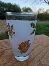 Vintage Cocktail Libbey Glass Company's Frosted 22K Gold "Golden Foliage"